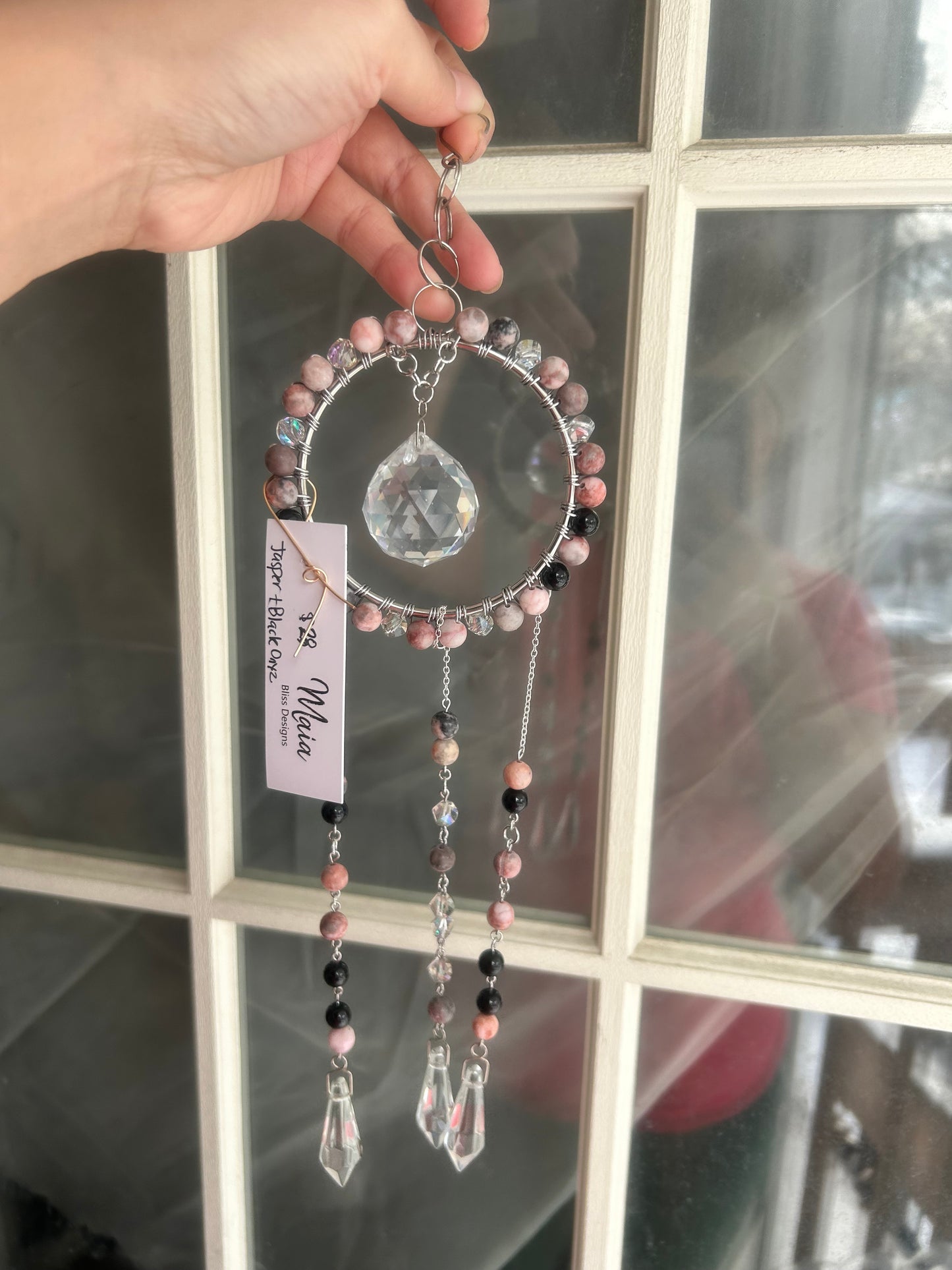 Jasper Suncatchers in dreamcatcher style
