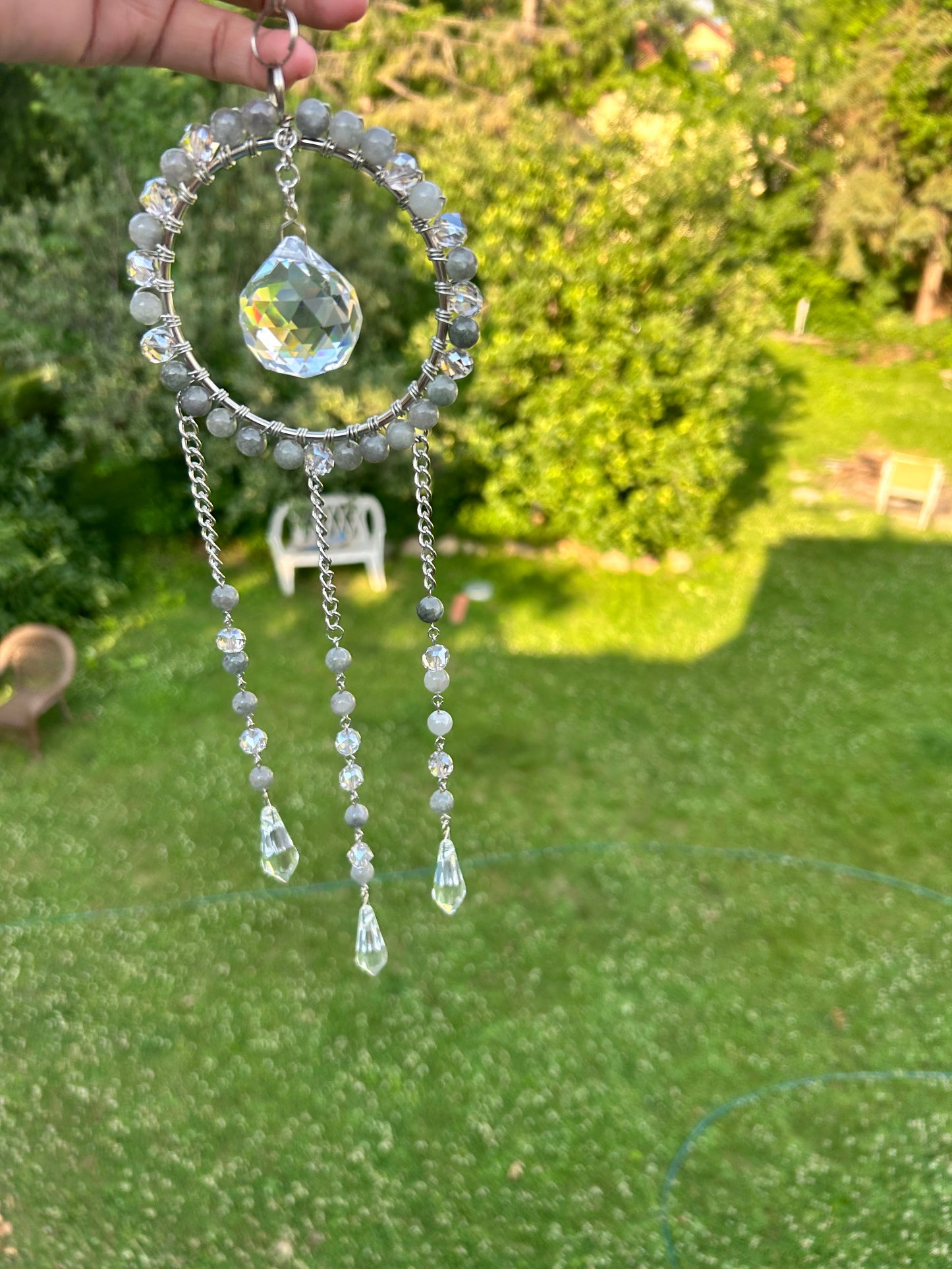 Burma Jade Beads Suncatcher