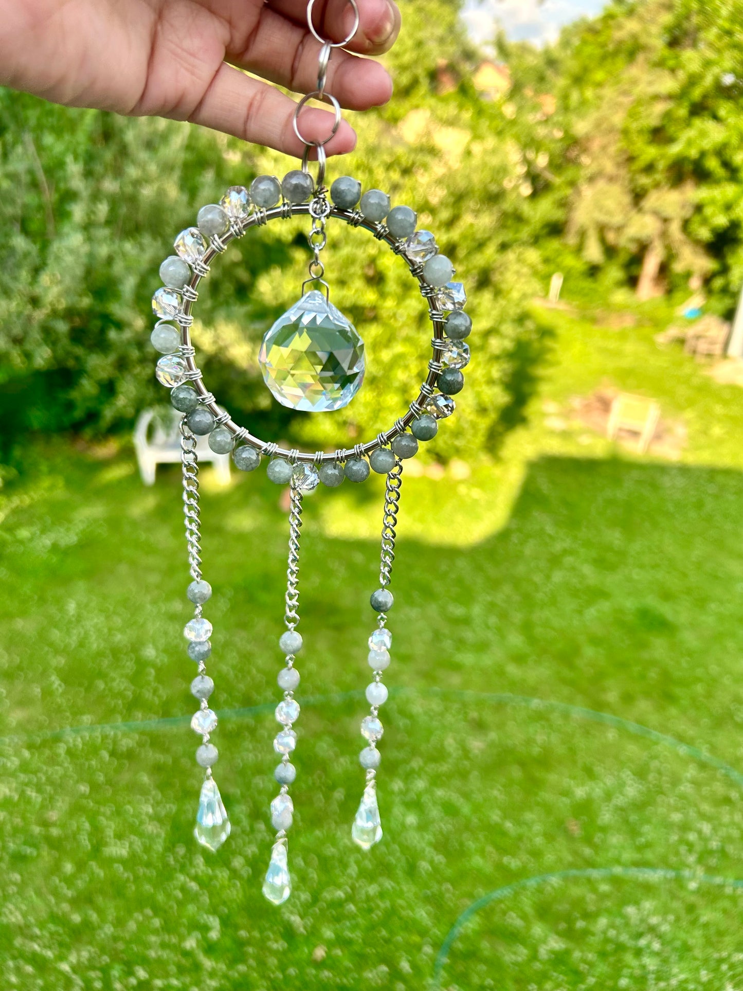 Burma Jade Beads Suncatcher